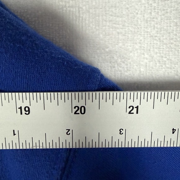 Kansas Jayhawks Mascot Logo Stadium Athletics Hoodie Pullover LG Y2K Cut Neck - Picture 9 of 11